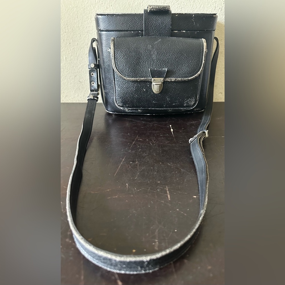 Vintage Homa Black Leather 35mm Film Camera Bag